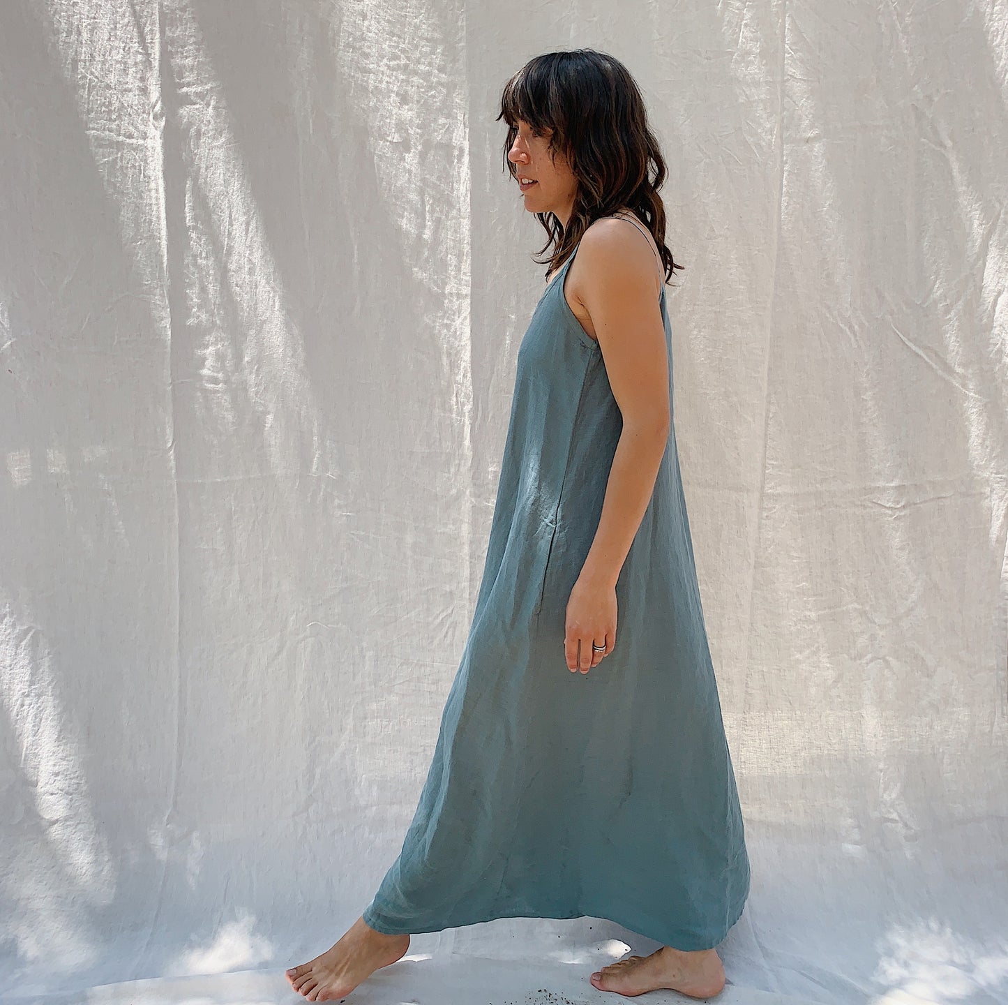 Button Front Dress in Sage