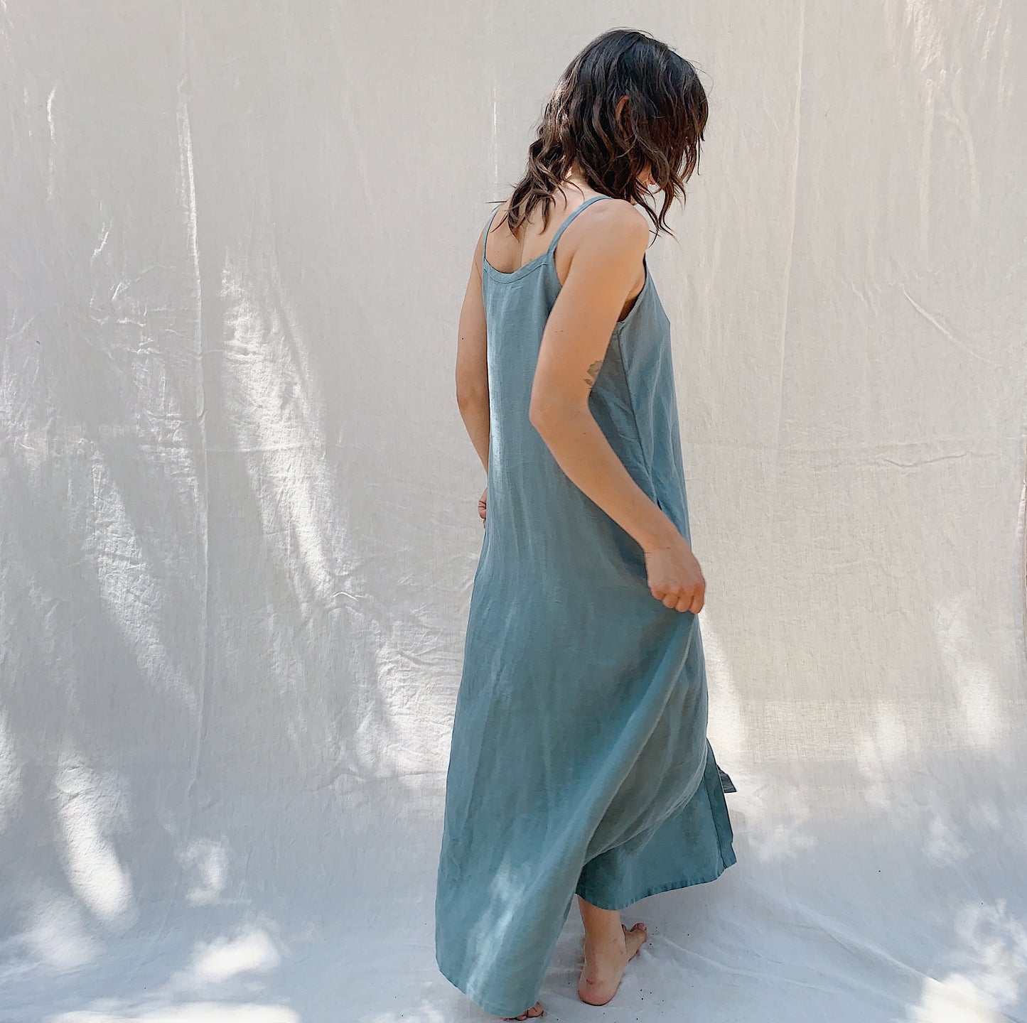 Button Front Dress in Sage