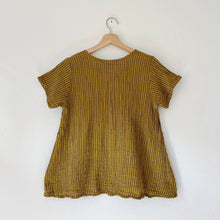 Load image into Gallery viewer, Nusantara | Double Gauze One Pocket Tee in Mustard Stripe
