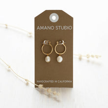 Load image into Gallery viewer, Amano Studio | Pearl Hoop Earrings
