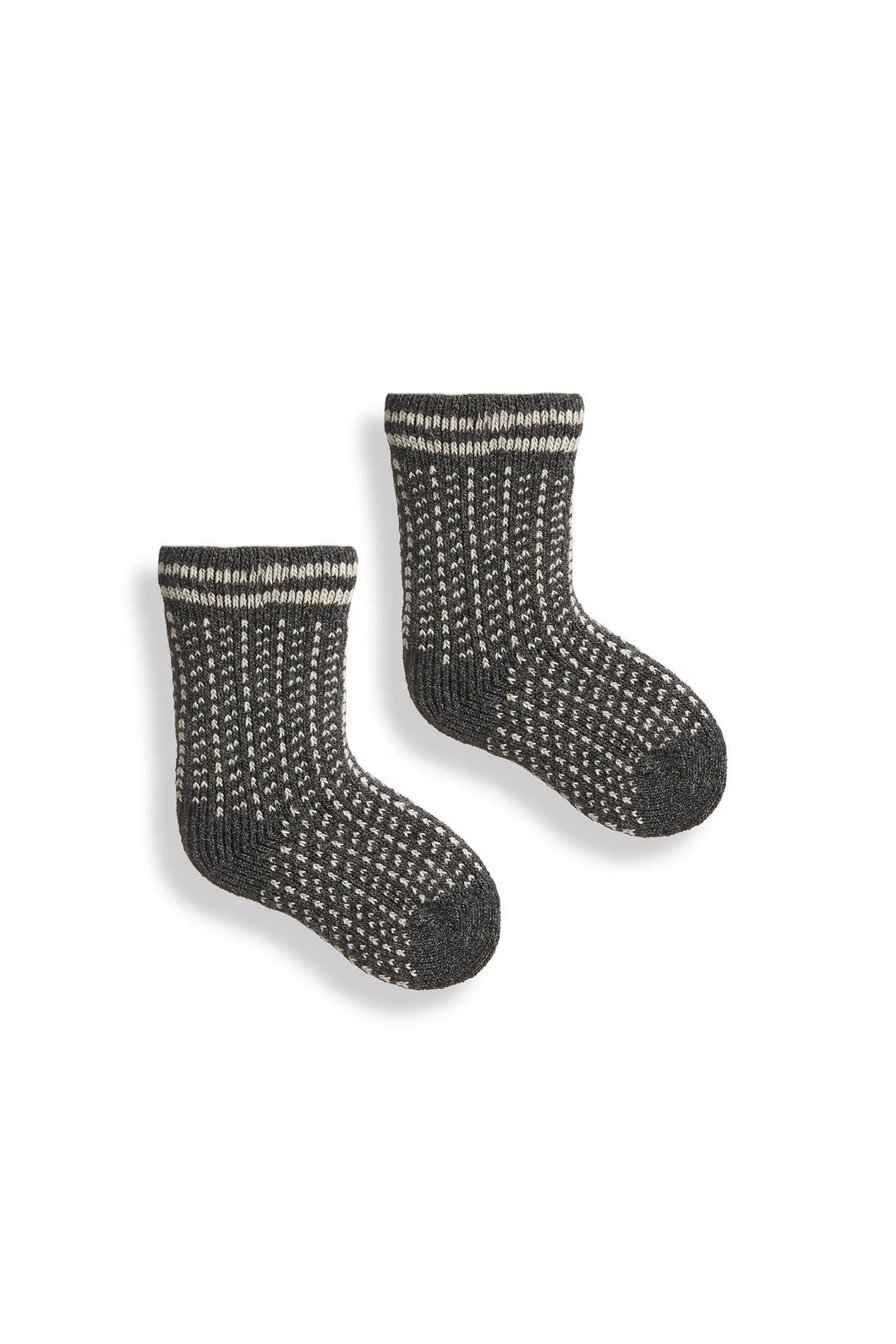 Lisa b. | Baby Nordic Birdseye Wool Cashmere Sock in Charcoal