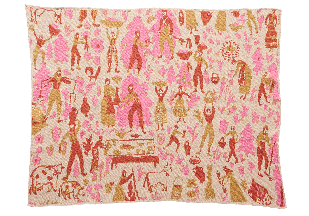 Swiss Fields Baby Blanket in Carnation