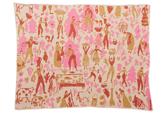 Swiss Fields Baby Blanket in Carnation