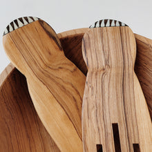 Load image into Gallery viewer, Olivewood Paddle Salad Servers
