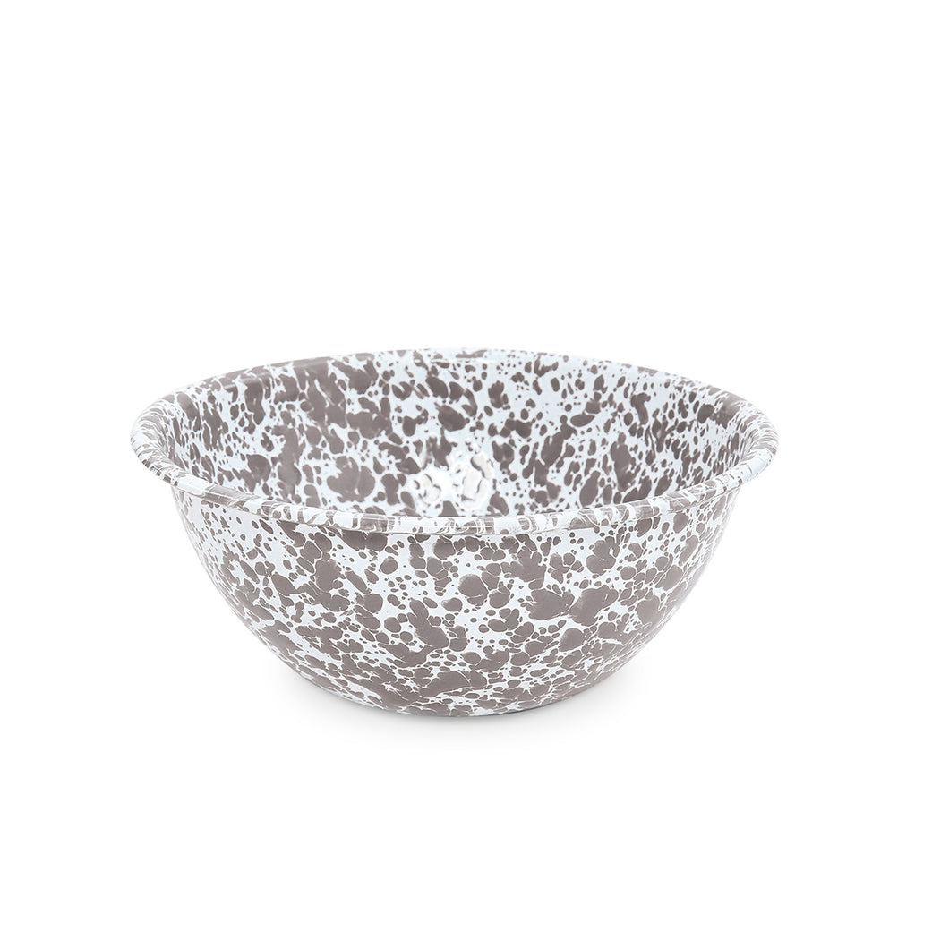 Enamelware | 1.5 qt Small Serving Bowl in Grey Splatter