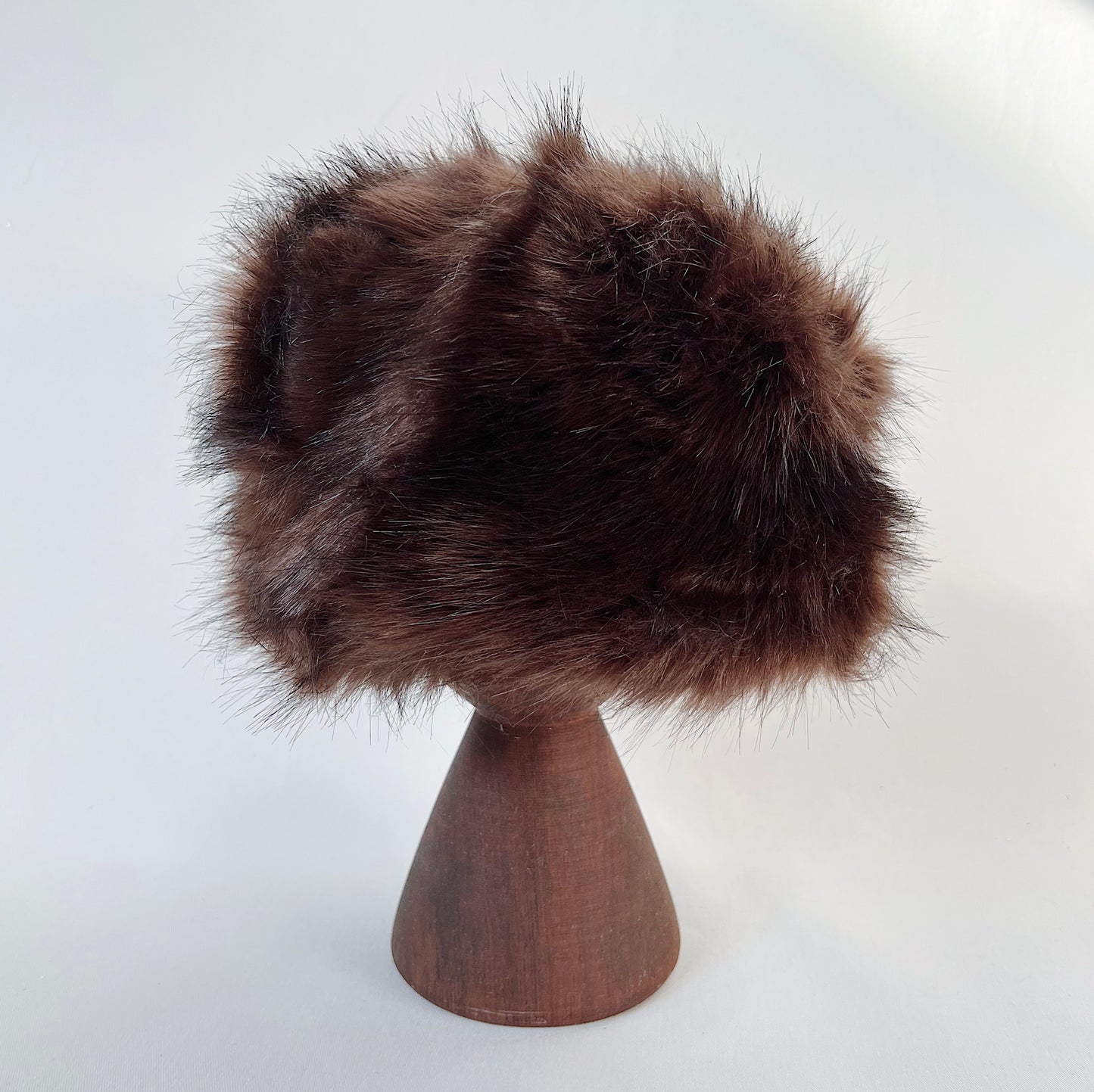 Faux Fur Hat in Chocolate