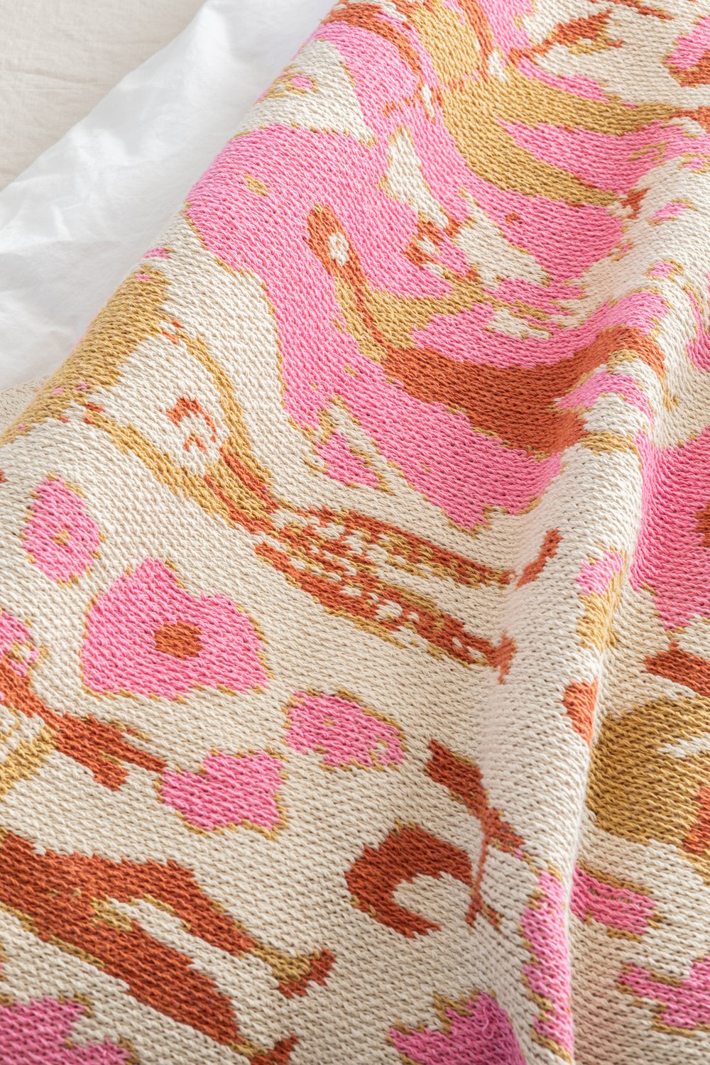 Swiss Fields Baby Blanket in Carnation