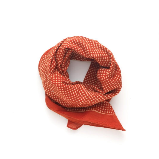 Mini Plaid Bandana in Red Madder