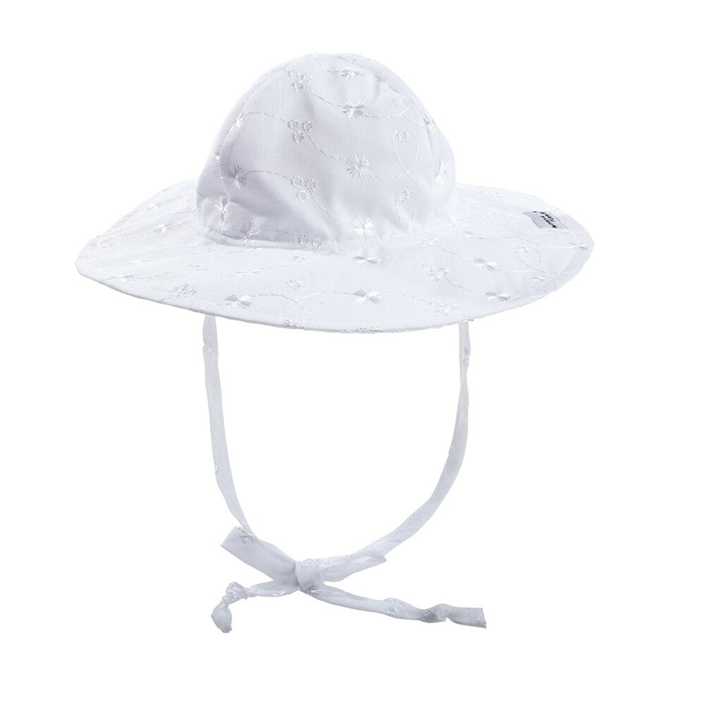 Flap Happy UPF 50+ Wide Brim Sun Hat | White Eyelet