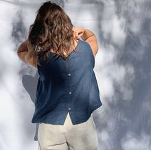 Load image into Gallery viewer, Yuvita | Button Back Tank in Navy
