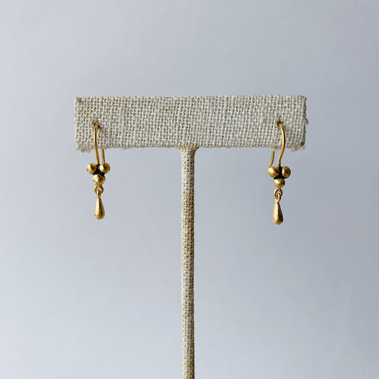 Cluster Teardrop Dangle Earrings in Gold