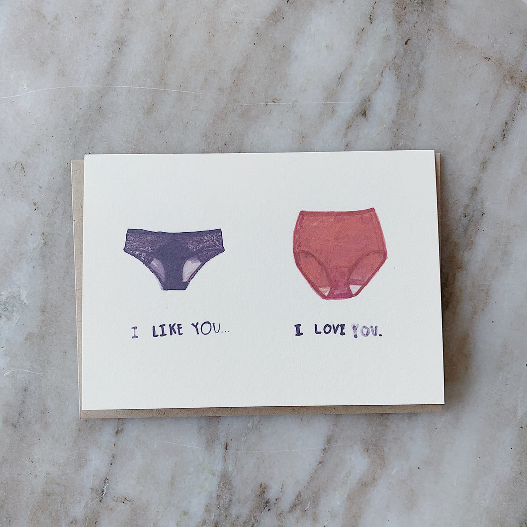 I Like You, I Love You Card