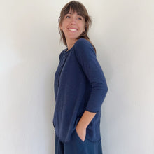 Load image into Gallery viewer, North Star Base | Double Cotton High-Low Top in Indigo

