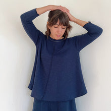 Load image into Gallery viewer, North Star Base | Double Cotton High-Low Top in Indigo
