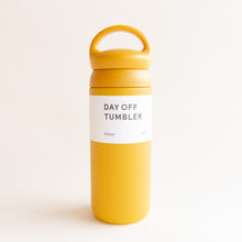Load image into Gallery viewer, front view of day off tumbler in mustard
