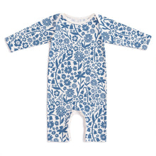 Load image into Gallery viewer, Winter Water Factory | Long Sleeve Romper in Delft Blue Dutch Floral
