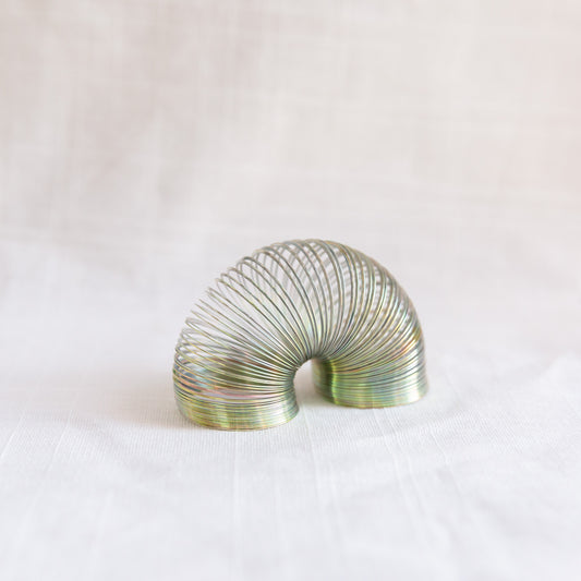 diagonal view of mini slinky toy