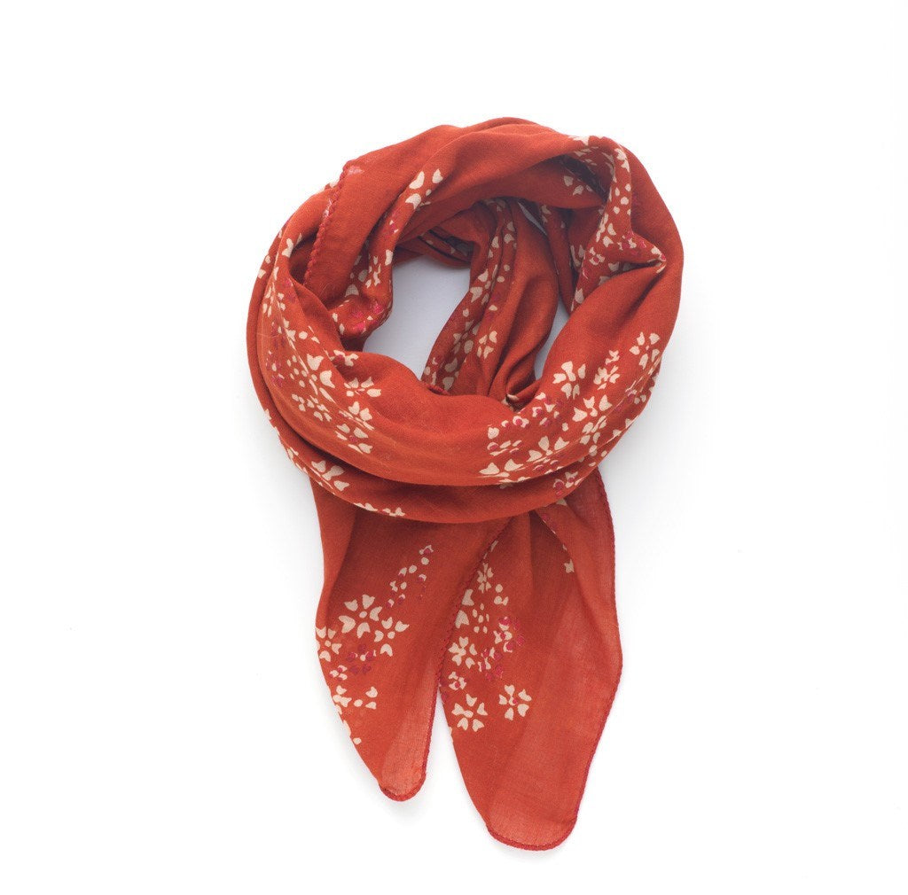 Floating Petals Bandana in Red Madder