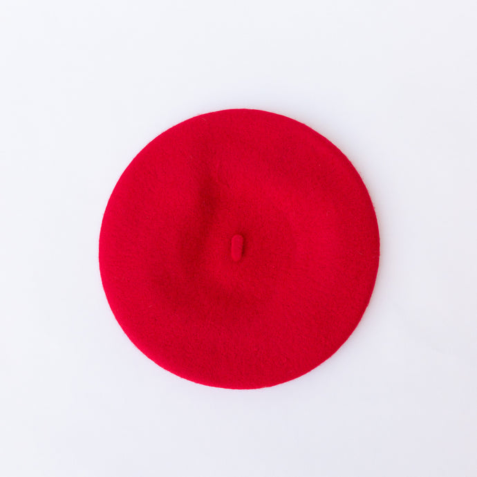 red wool beret