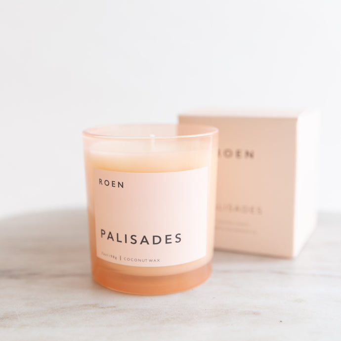 front view of palisades candle
