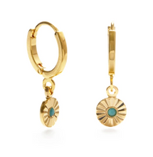 Load image into Gallery viewer, amano studio wink huggie hoops one straight one skewed on white bacgkround
