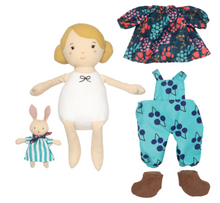 Load image into Gallery viewer, manhattan toy ollie laydown with clothes off and lying next to heron white background front view
