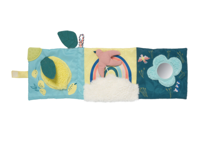 manhattan toy songbird activity book laydown inside laid out on white background