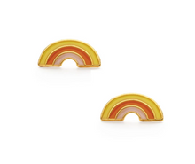 Load image into Gallery viewer, amano studio retro rainbow earrings silver laydown on white background
