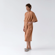 Load image into Gallery viewer, Linen Tales | Unisex Summer Bathrobe in Butterum
