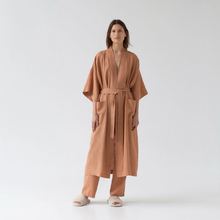 Load image into Gallery viewer, Linen Tales | Unisex Summer Bathrobe in Butterum
