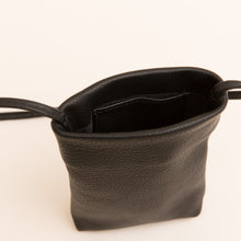Load image into Gallery viewer, overhead view small leather bag in black from berkeley
