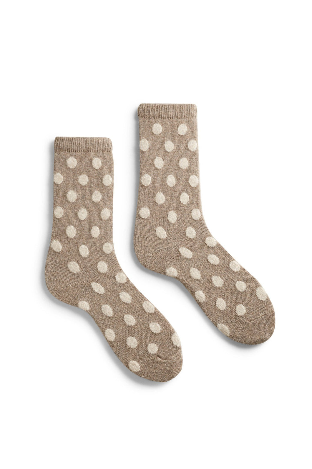 Lisa b. | Classic Dot Wool Cashmere Crew in Mushroom