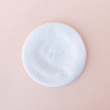 Load image into Gallery viewer, overhead view of wool beret in white
