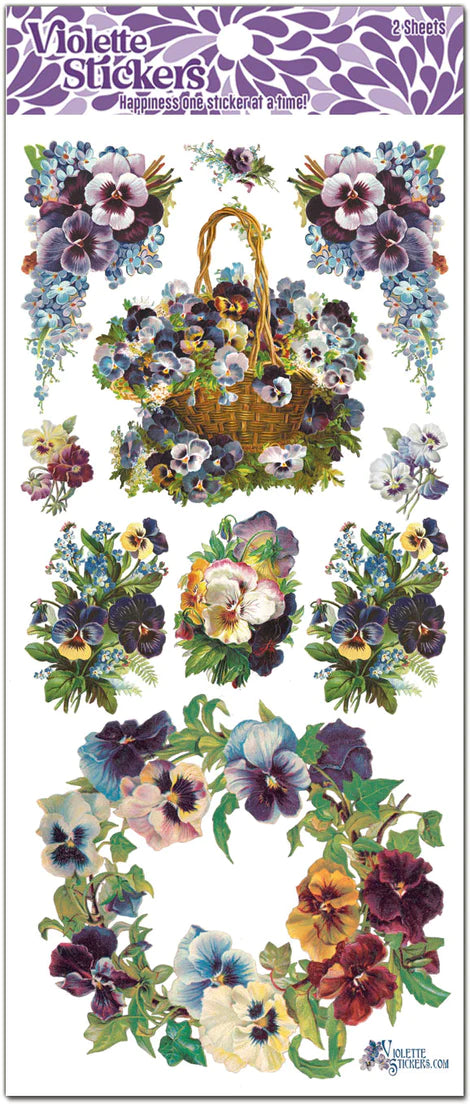 Violette Stickers | Pansy Wreath