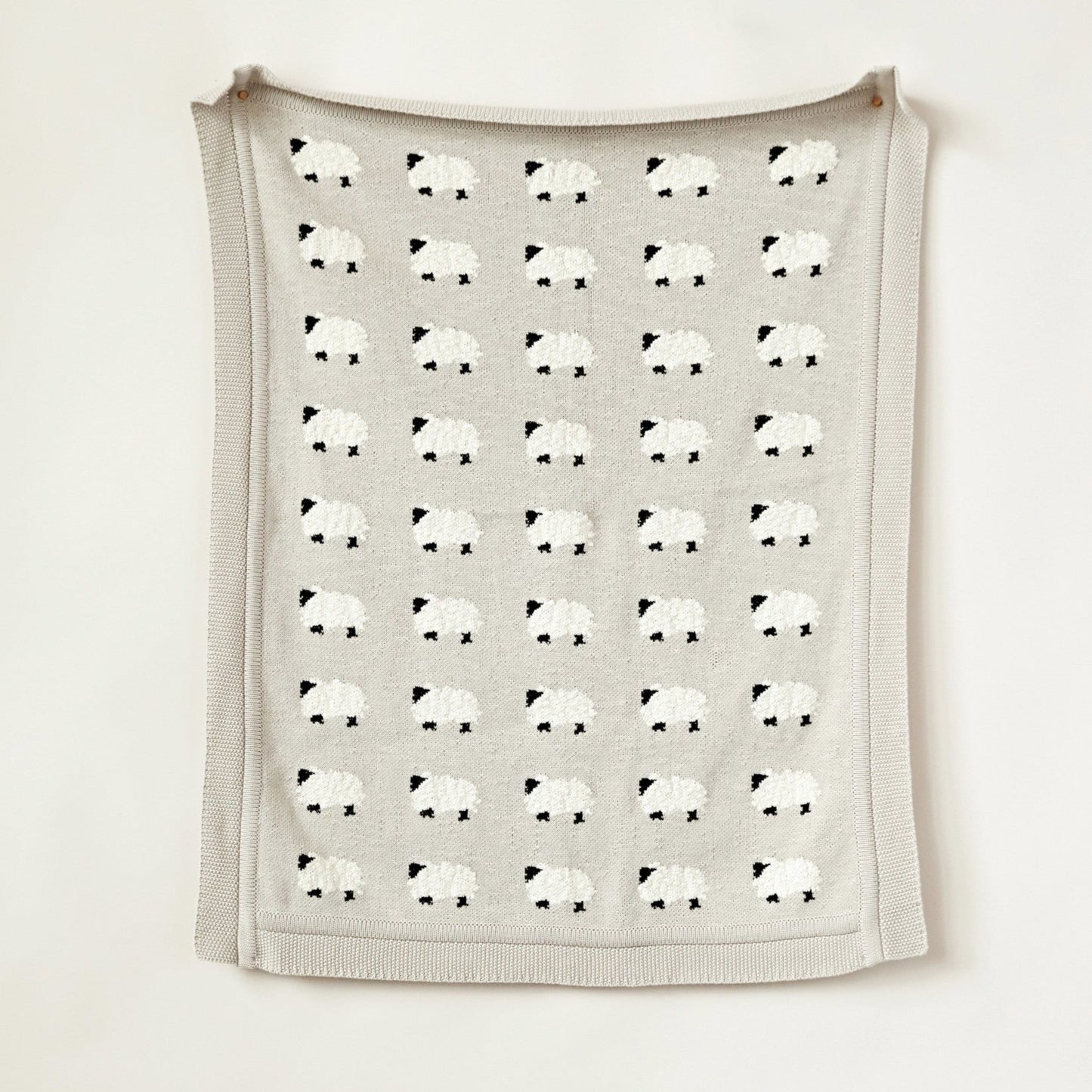 Grey Sheep Knit Baby Blanket