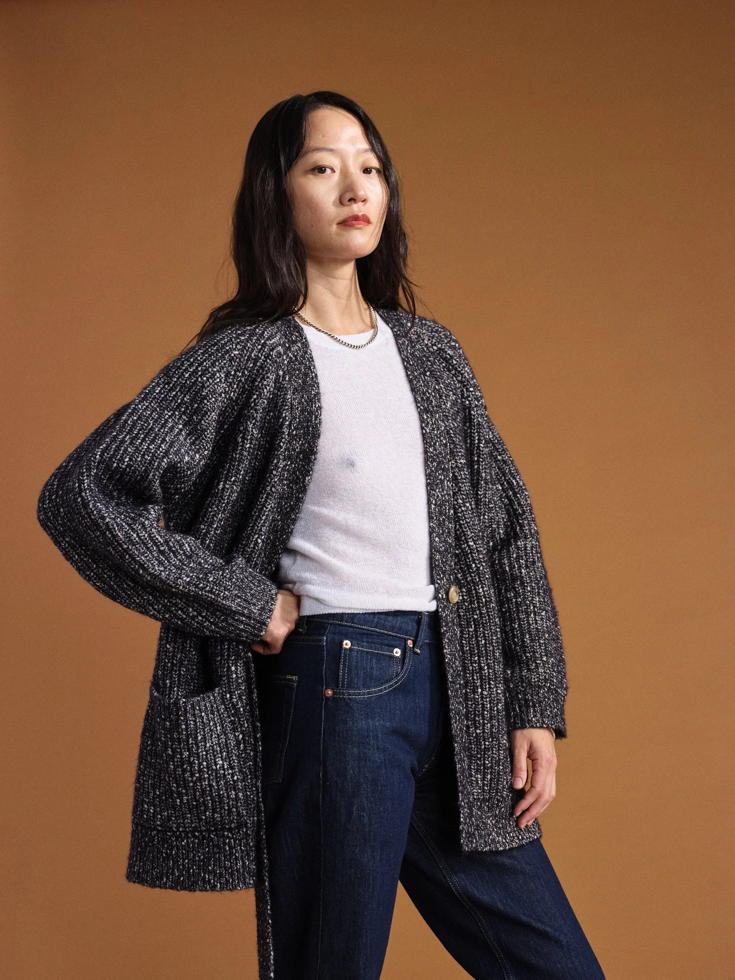 Hansel from Basel Sasha Cardigan in Navy Dotter