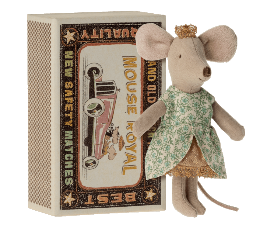 Maileg | Little Sister Princess Mouse in Matchbox