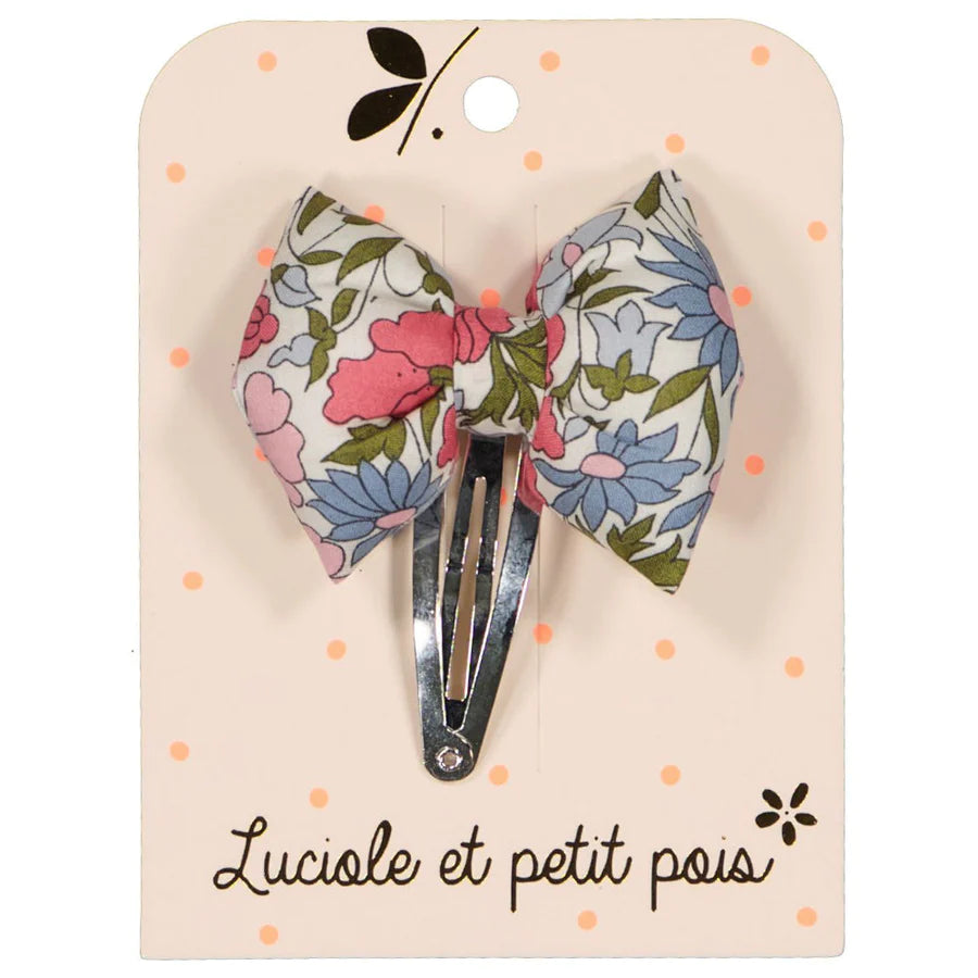 Luciole Et Petit Pois | Bowtie Hair Clip in Liberty Poppy and Daisy