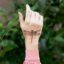 Load image into Gallery viewer, tattly dragonfly tattoo seen on model&#39;s hand
