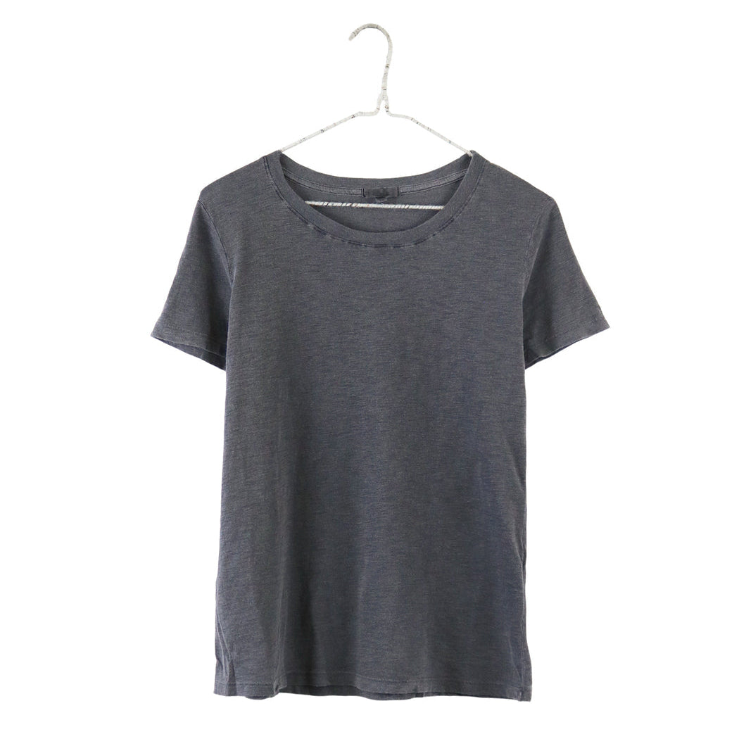 It Is Well Everyday Crewneck Tee in Charcoal, flat hanger shot on white background showing deep charcoal grey lightweight slub jersey with label at crew neck, short sleeves with slight cuff, and relaxed full-length silhouette
