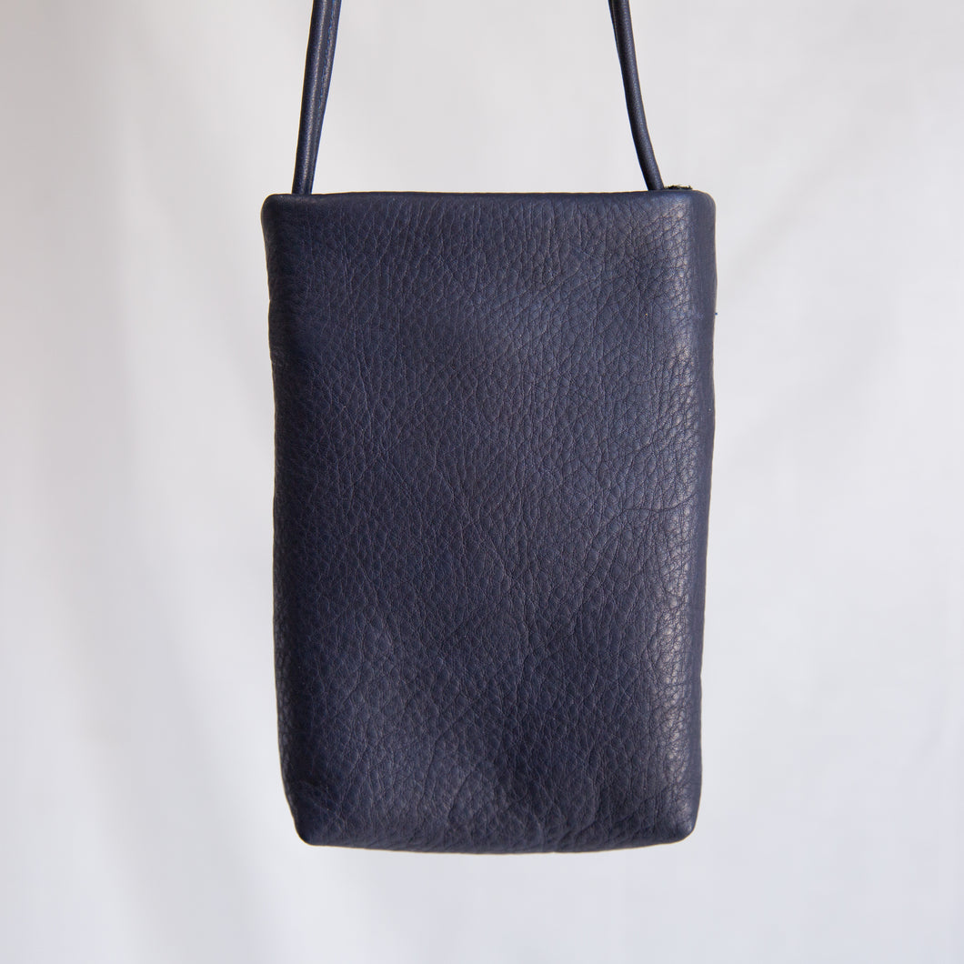 Sven | Small Leather Bag in Navy