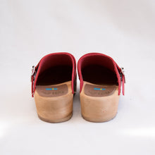 Load image into Gallery viewer, back view alma clog red from sweden
